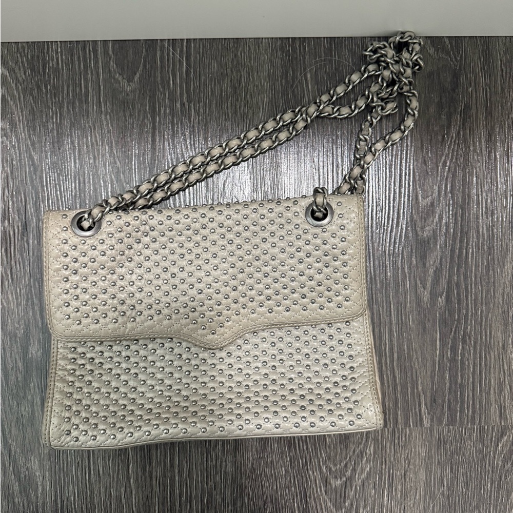 Studded Silver Chain Shoulder Bag